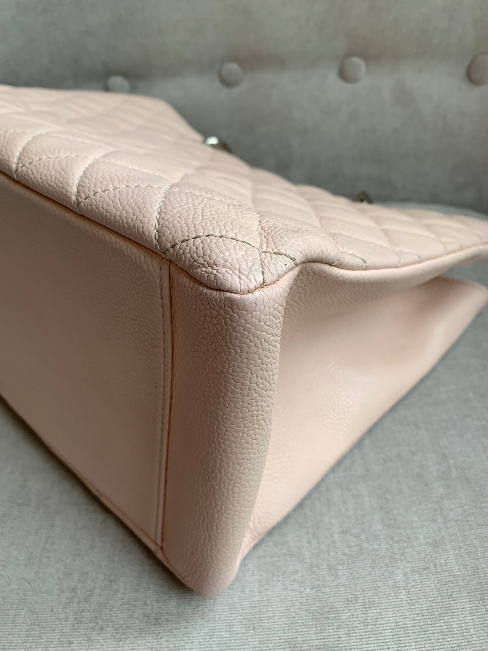 Chanel Light Pink Caviar Grand Shopper Tote with silver hardware (GST) - 18