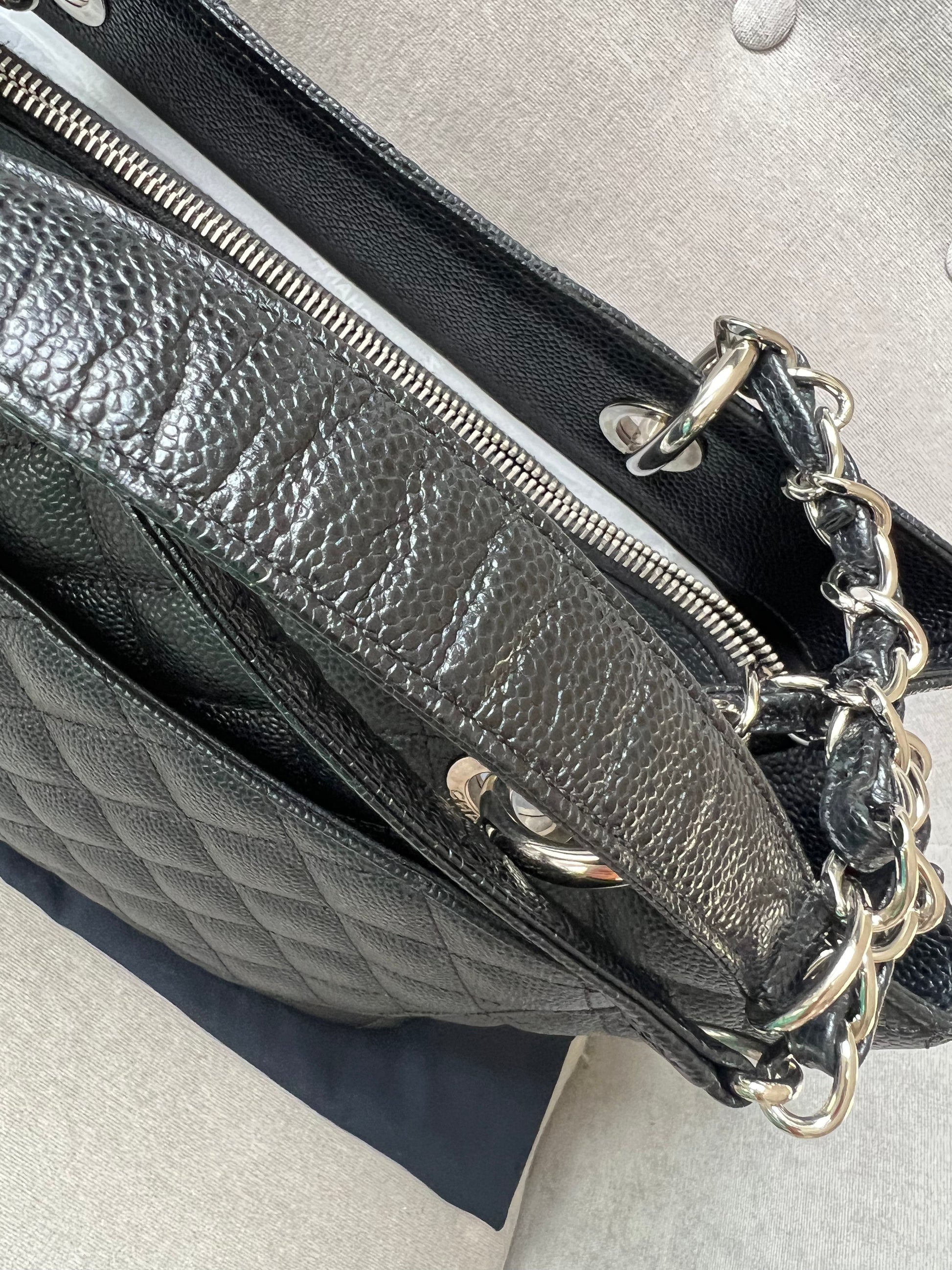 Chanel Black Caviar Grand Shopper Tote (GST) Silver Hardware - 20