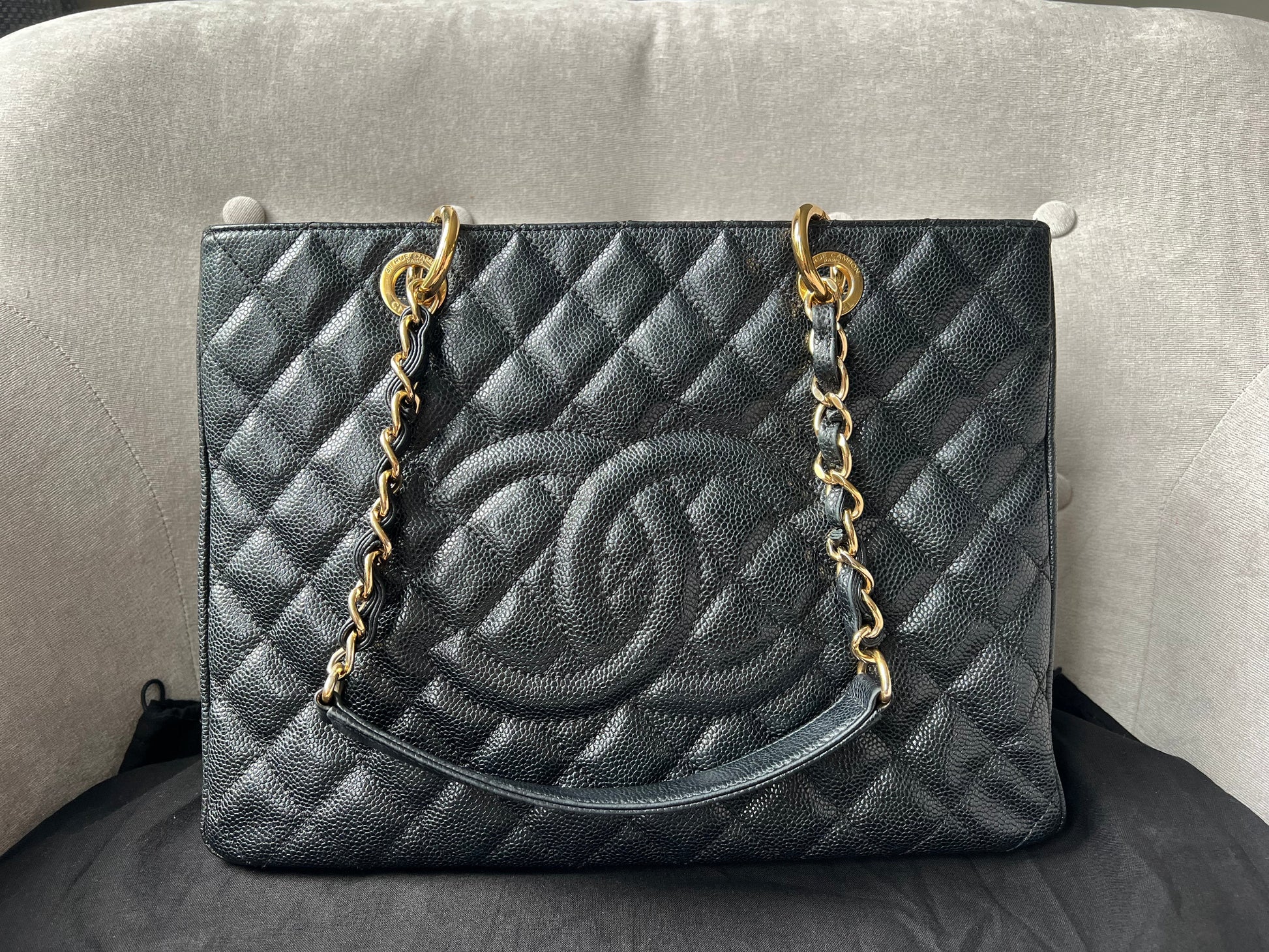 Chanel Black Caviar Grand Shopper Tote Gold Hardware (GST) - 3
