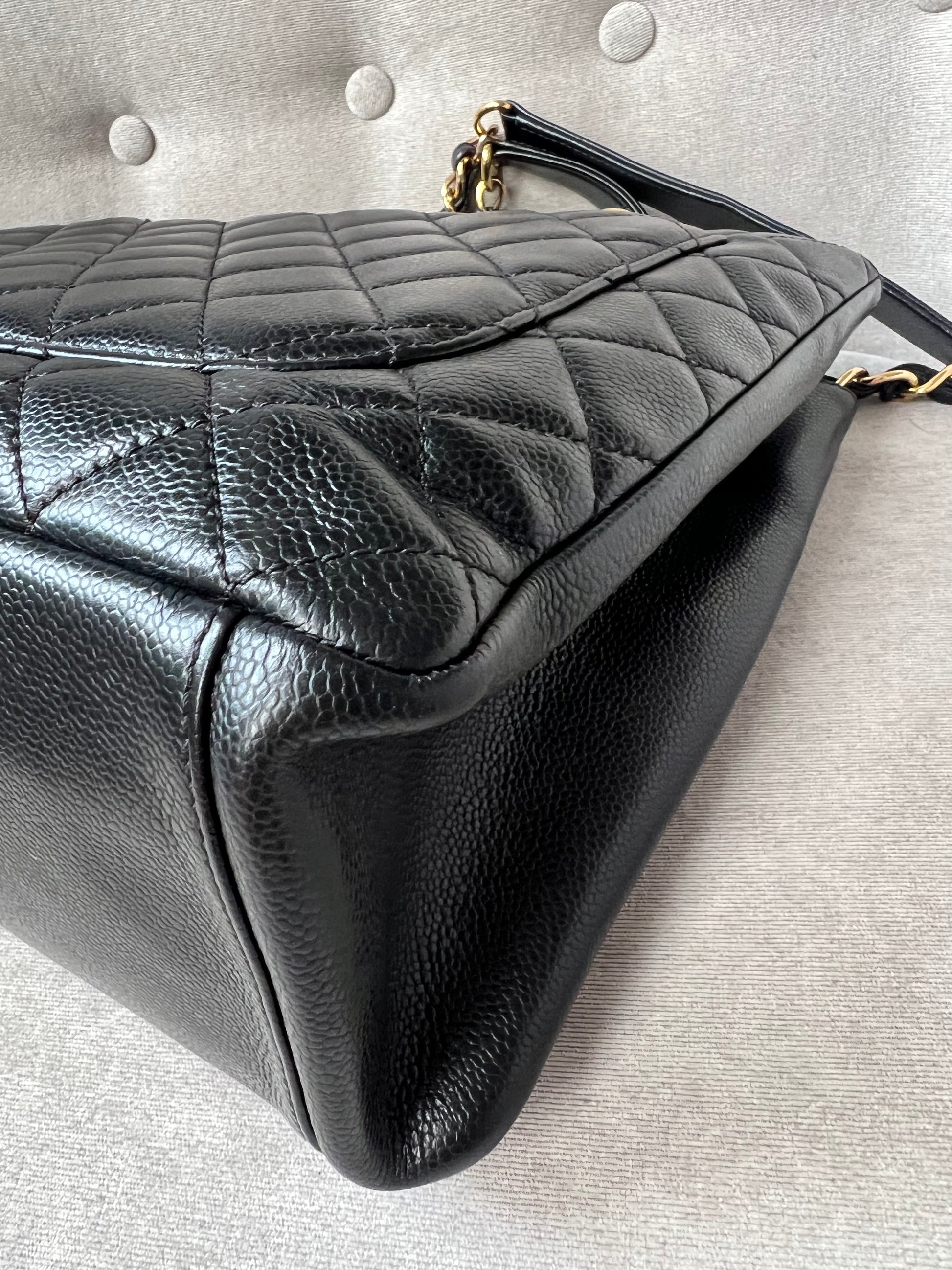 Chanel Black Caviar Grand Shopper Tote Gold Hardware (GST) - 19