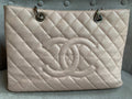 Chanel Light Pink Caviar Grand Shopper Tote with silver hardware (GST) - 7
