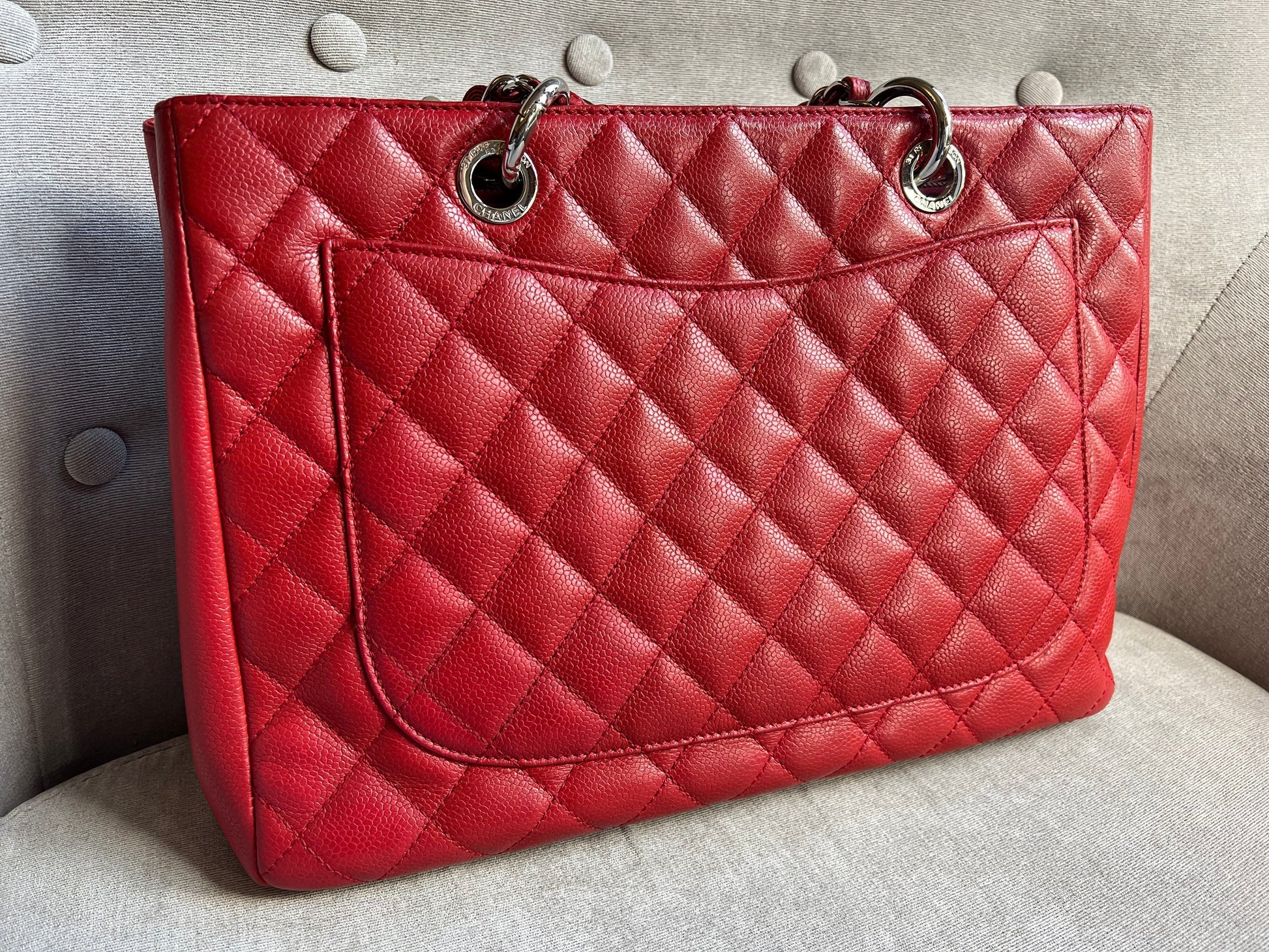 Chanel Red Caviar Grand Shopper Tote (GST) - 12