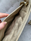Chanel Vintage Beige Caviar Chain Tote - 25