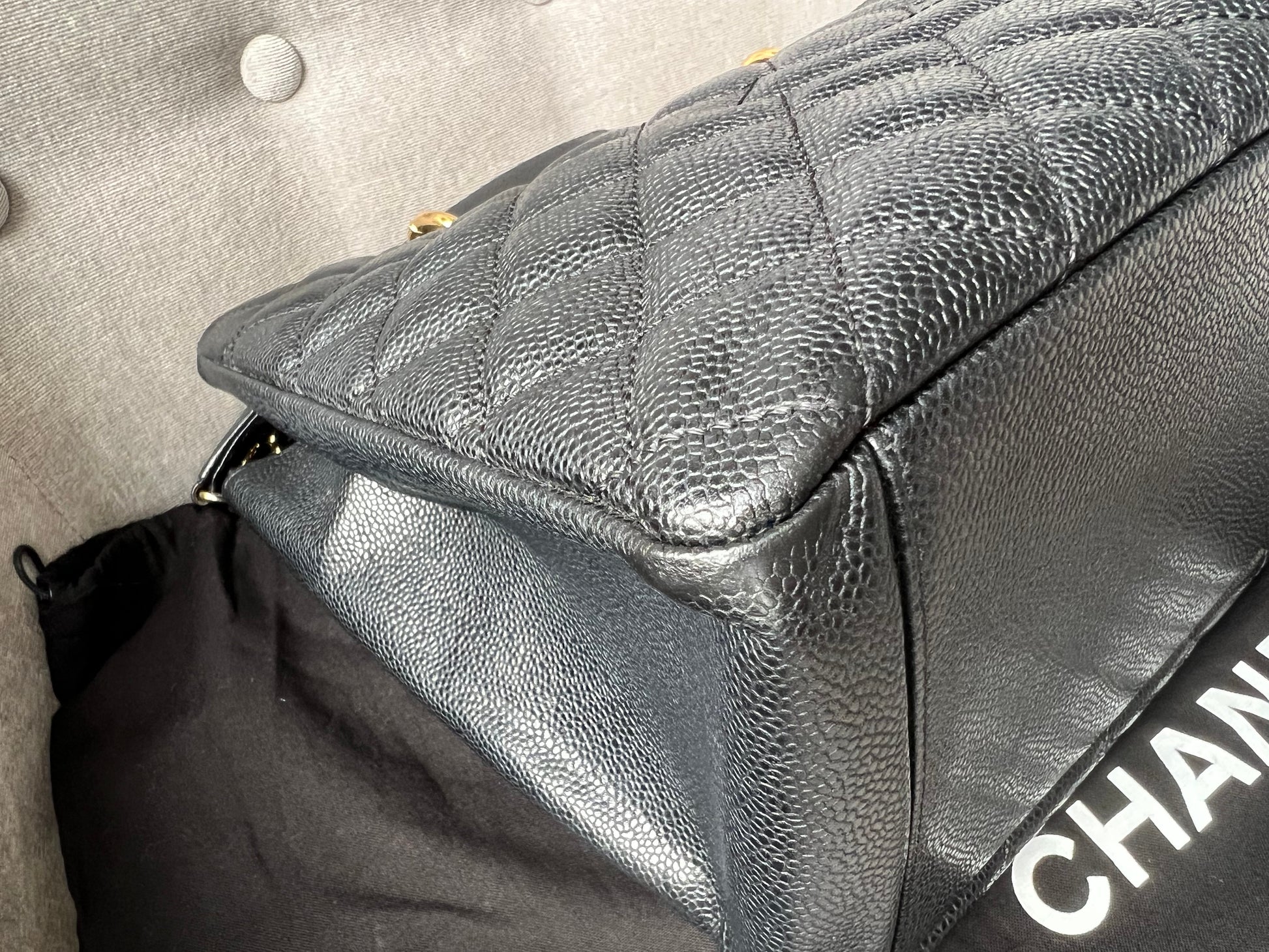 Chanel Black Caviar Grand Shopper Tote Gold Hardware (GST) - 18