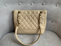 Chanel Vintage Beige Caviar Chain Tote - 11