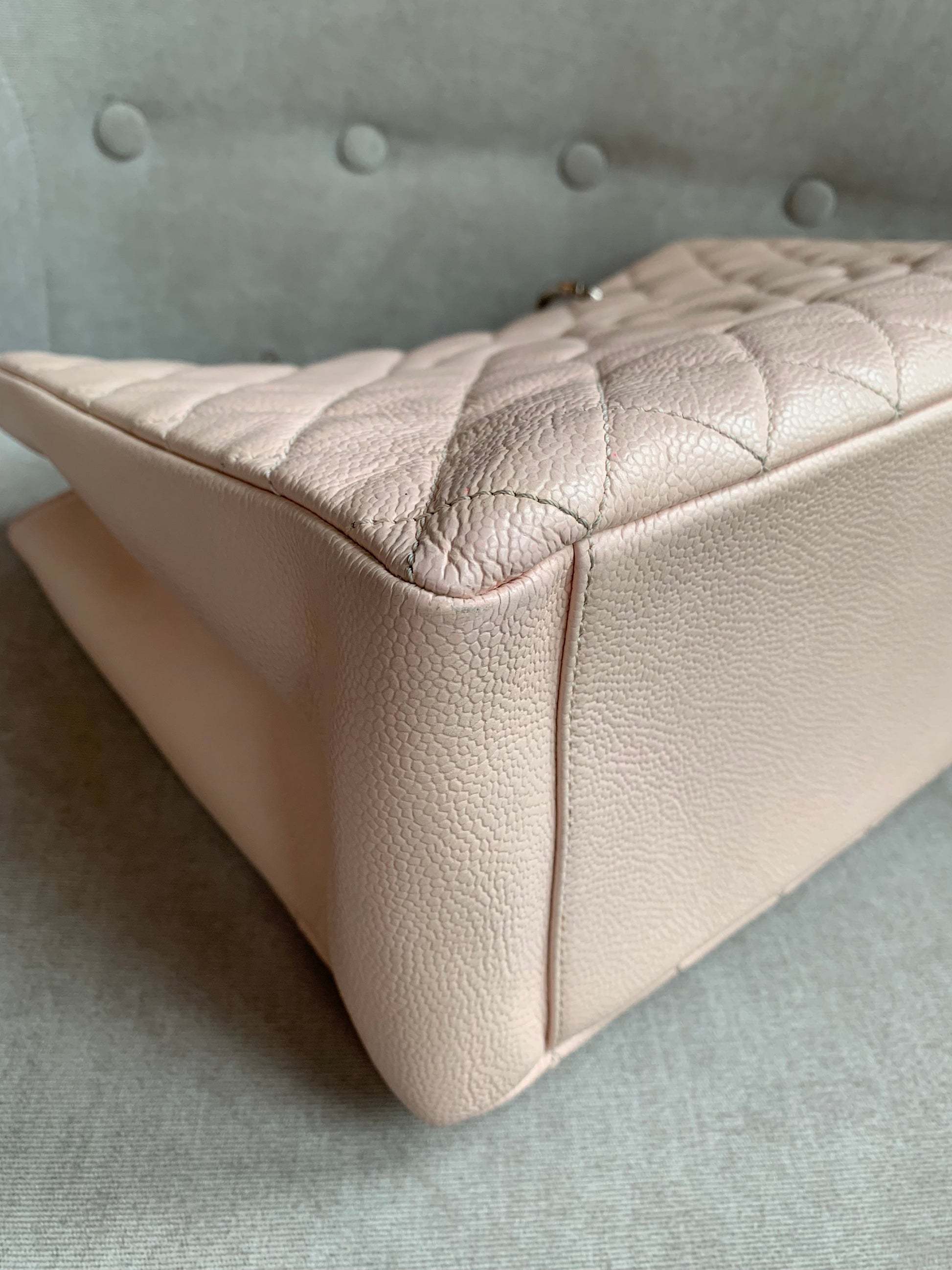Chanel Light Pink Caviar Grand Shopper Tote with silver hardware (GST) - 17