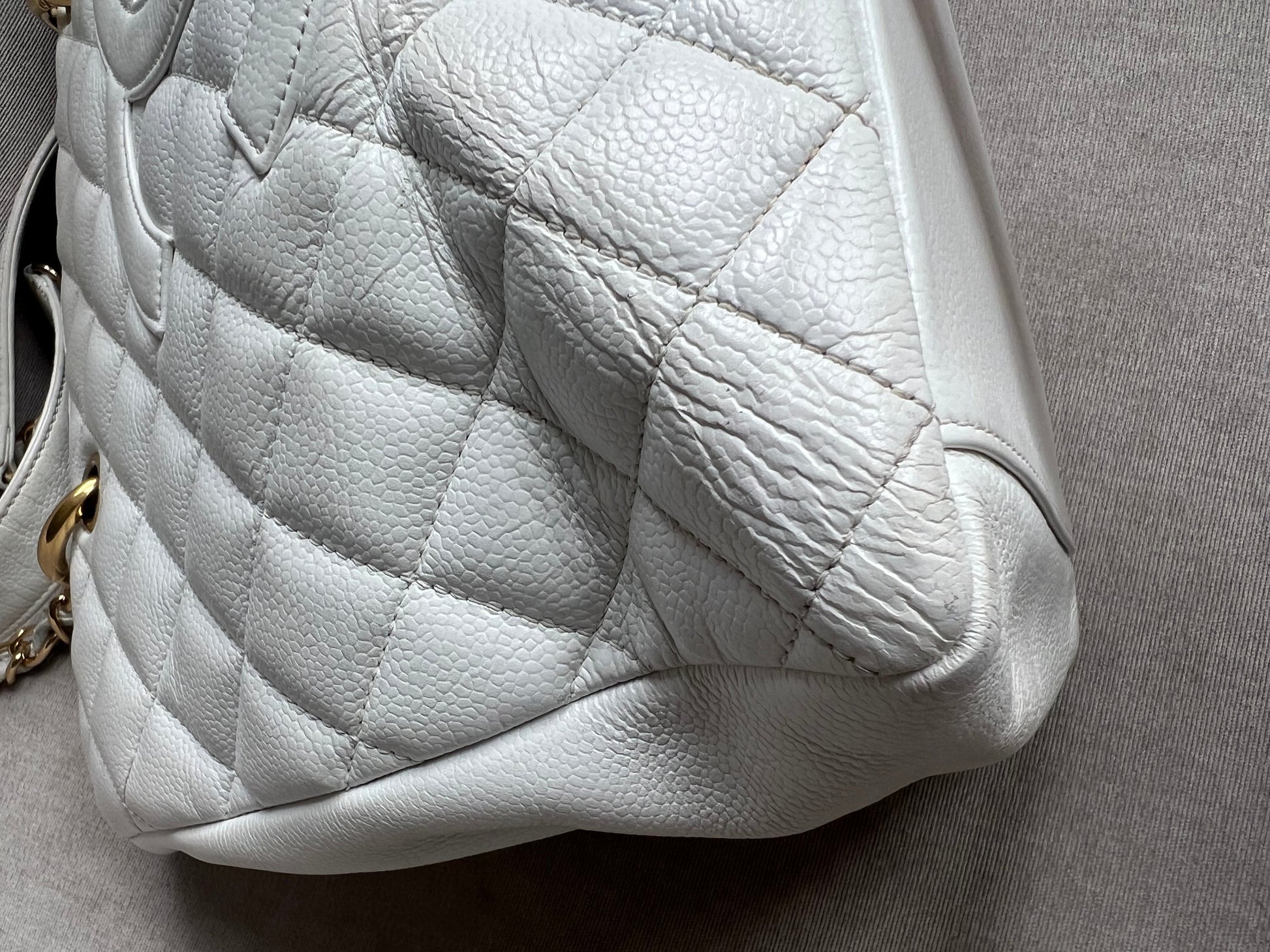 Chanel White Caviar Grand Shopper Tote (GST) - 18