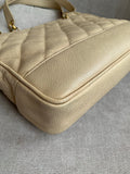Chanel Vintage Beige Caviar Chain Tote - 19