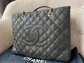 Chanel Black Caviar Grand Shopper Tote (GST) Silver Hardware - 5