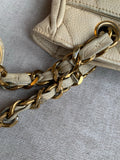 Chanel Vintage Beige Caviar Chain Tote - 24