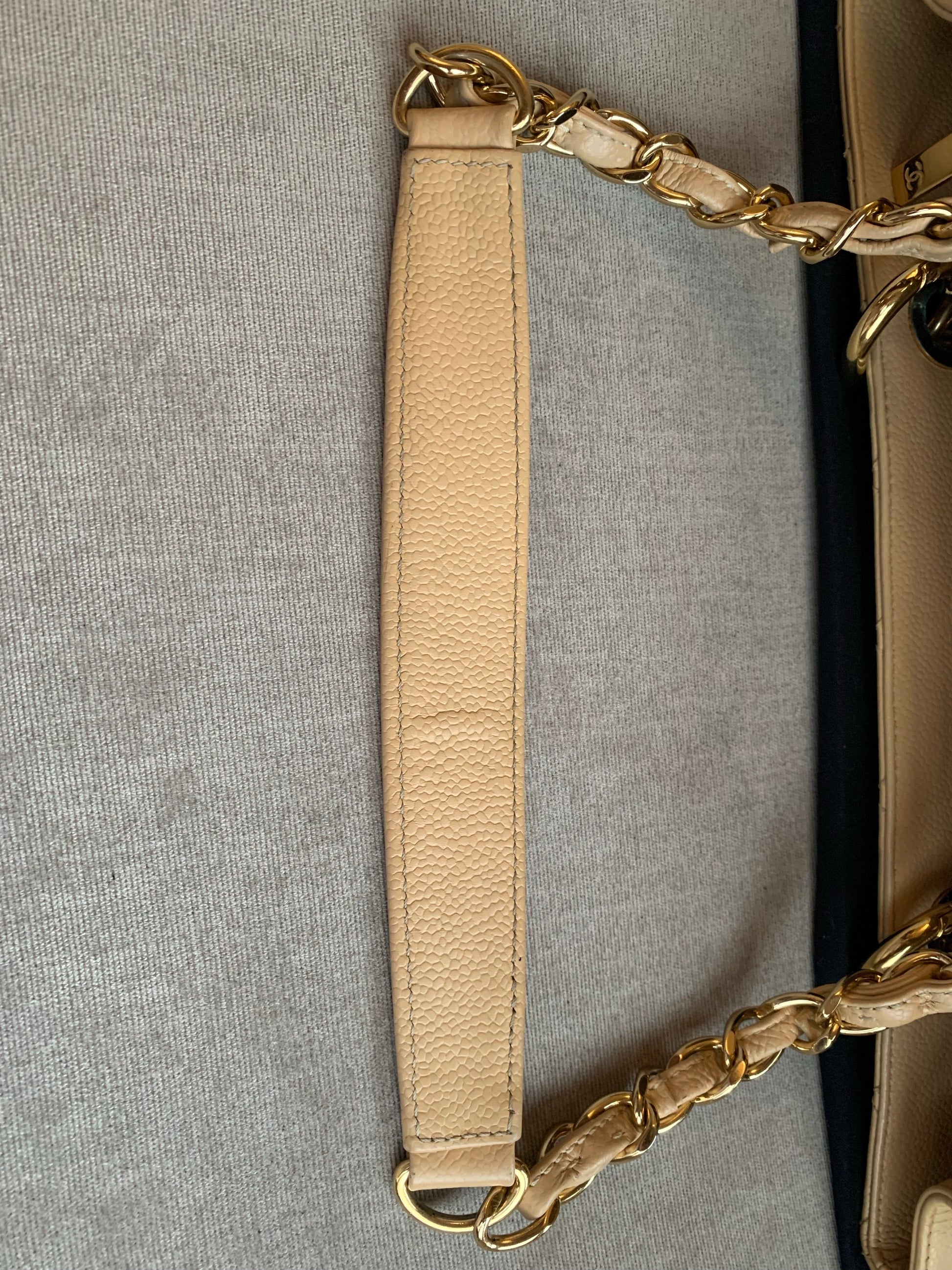 Chanel Beige Caviar Grand Shopper Tote with gold hardware (GST) - 30