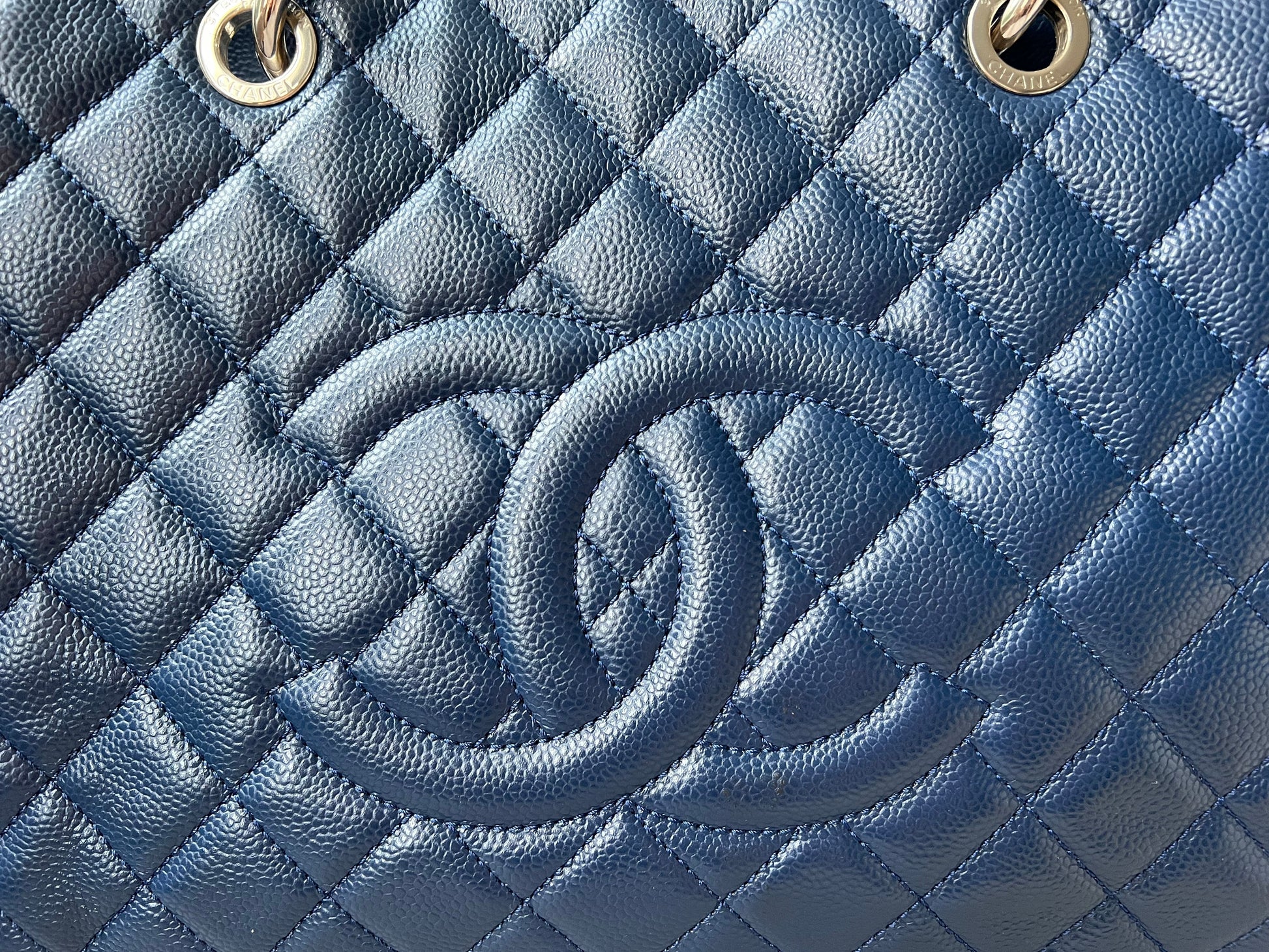 Chanel XL Dark Blue Caviar Grand Shopper Tote (GST) - 5