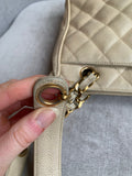 Chanel Vintage Beige Caviar Chain Tote - 22