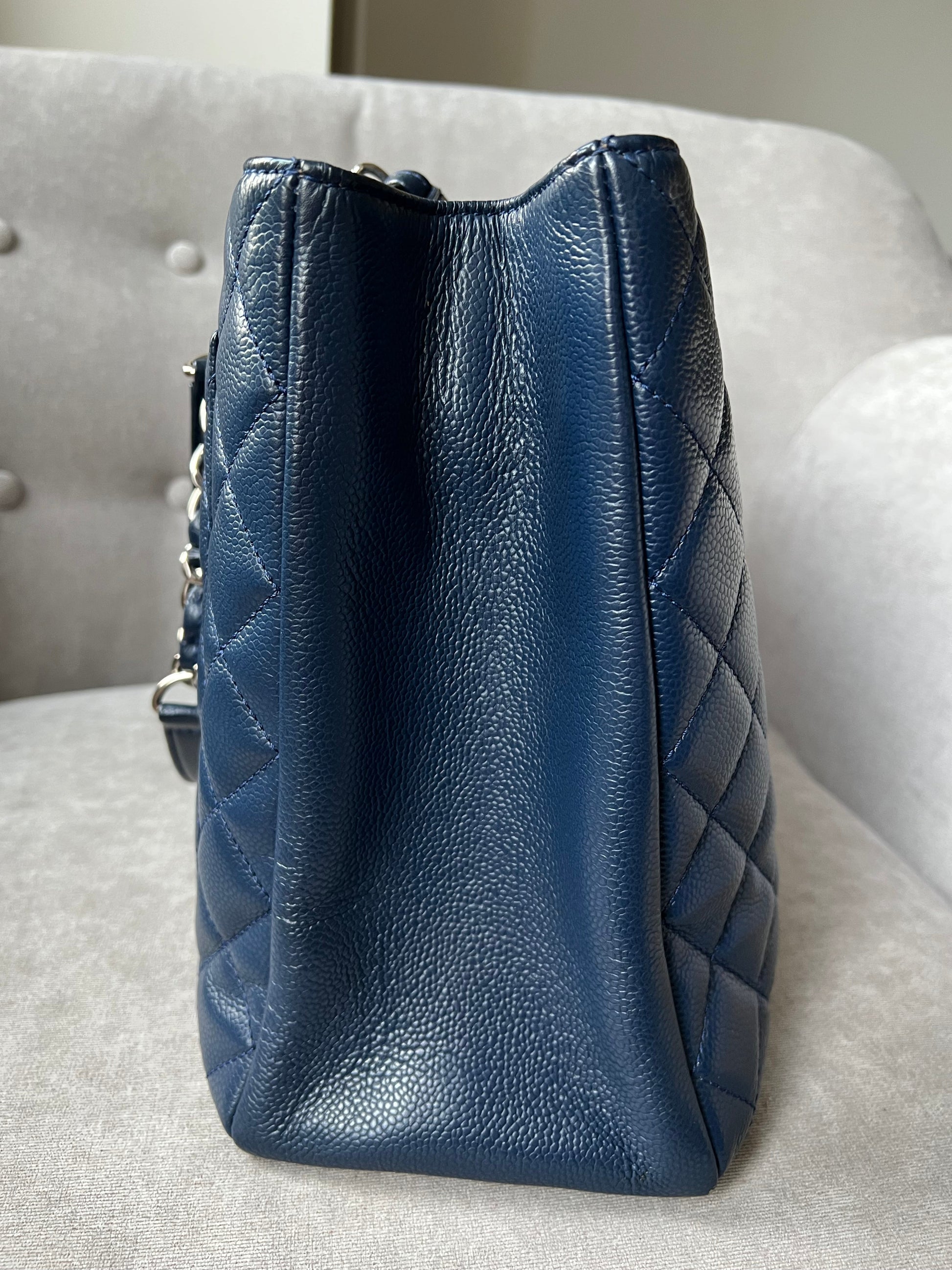 Chanel XL Dark Blue Caviar Grand Shopper Tote (GST) - 11