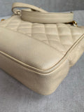 Chanel Vintage Beige Caviar Chain Tote - 18