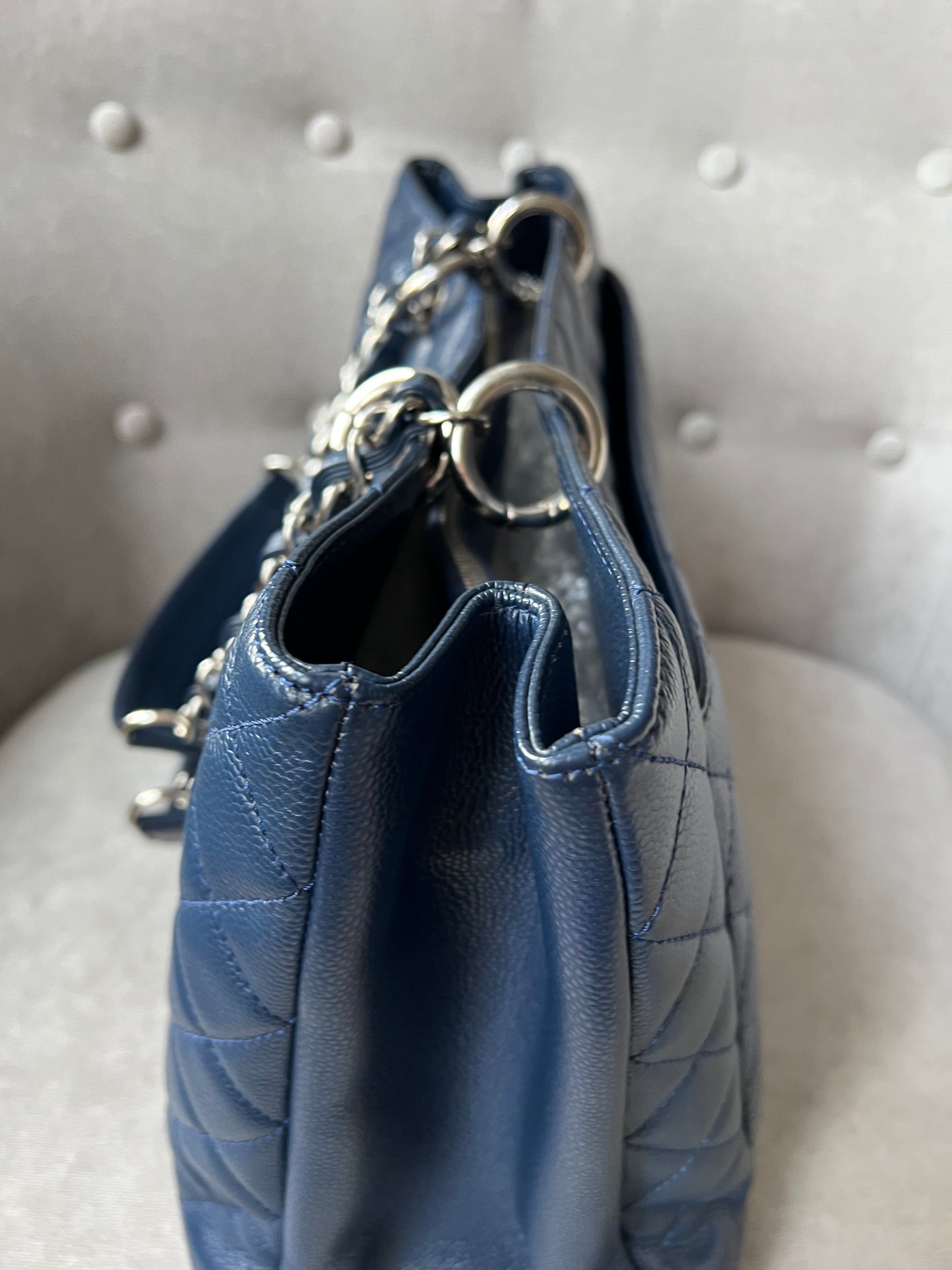 Chanel XL Dark Blue Caviar Grand Shopper Tote (GST) - 12