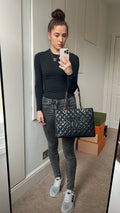 Chanel Black Caviar Grand Shopper Tote Gold Hardware (GST) - 2