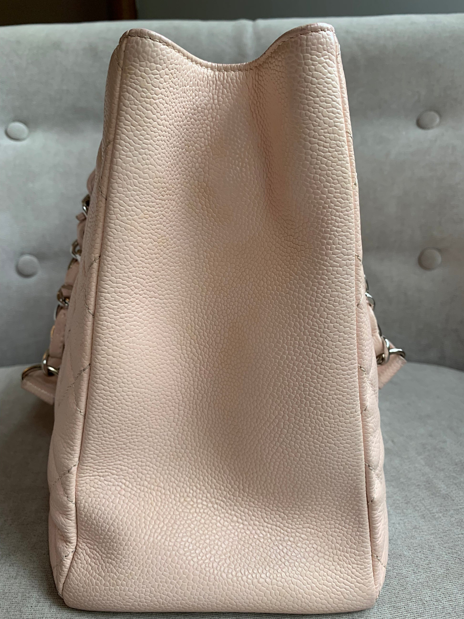 Chanel Light Pink Caviar Grand Shopper Tote with silver hardware (GST) - 15