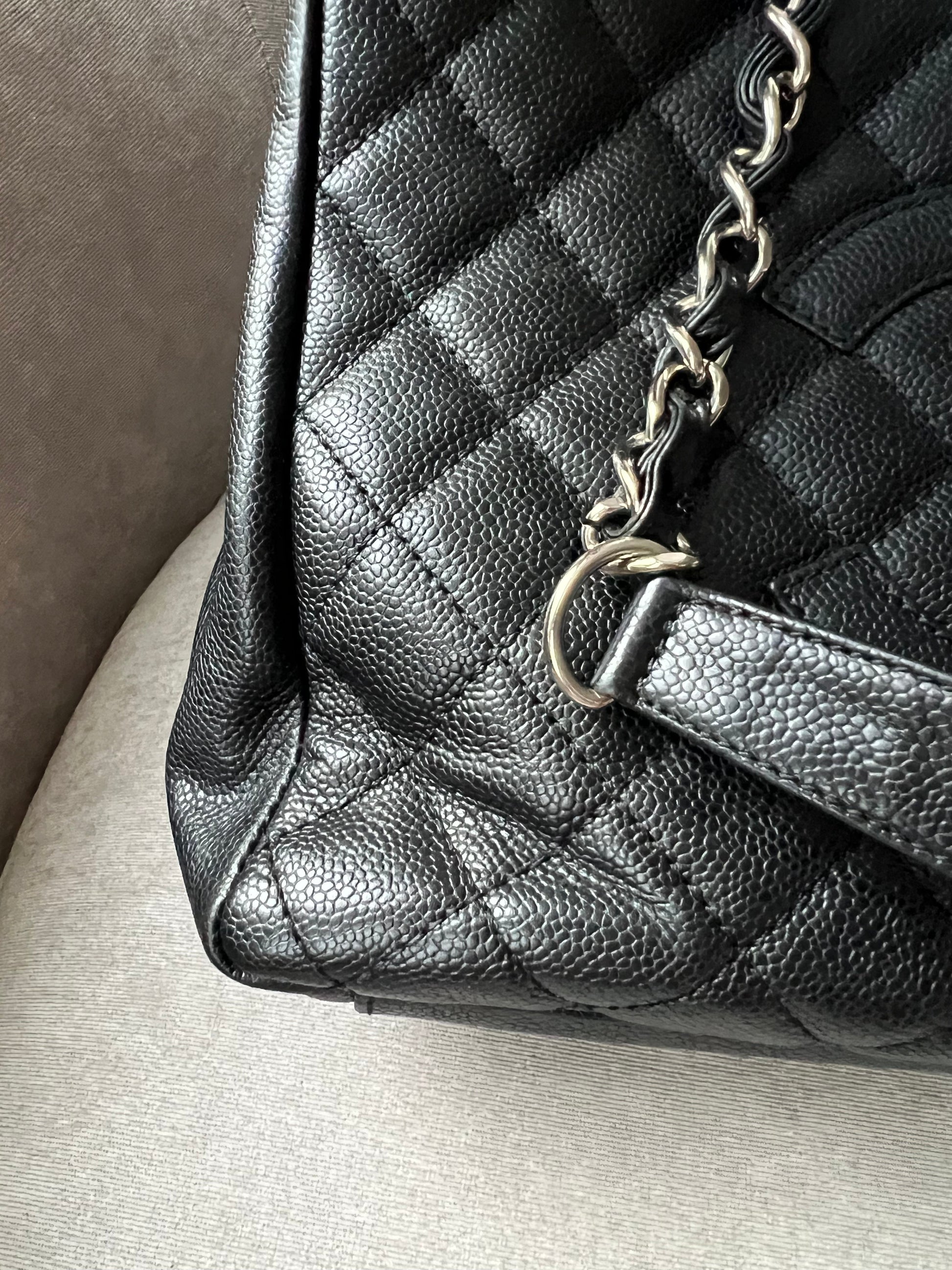 Chanel Black Caviar Grand Shopper Tote (GST) Silver Hardware - 21