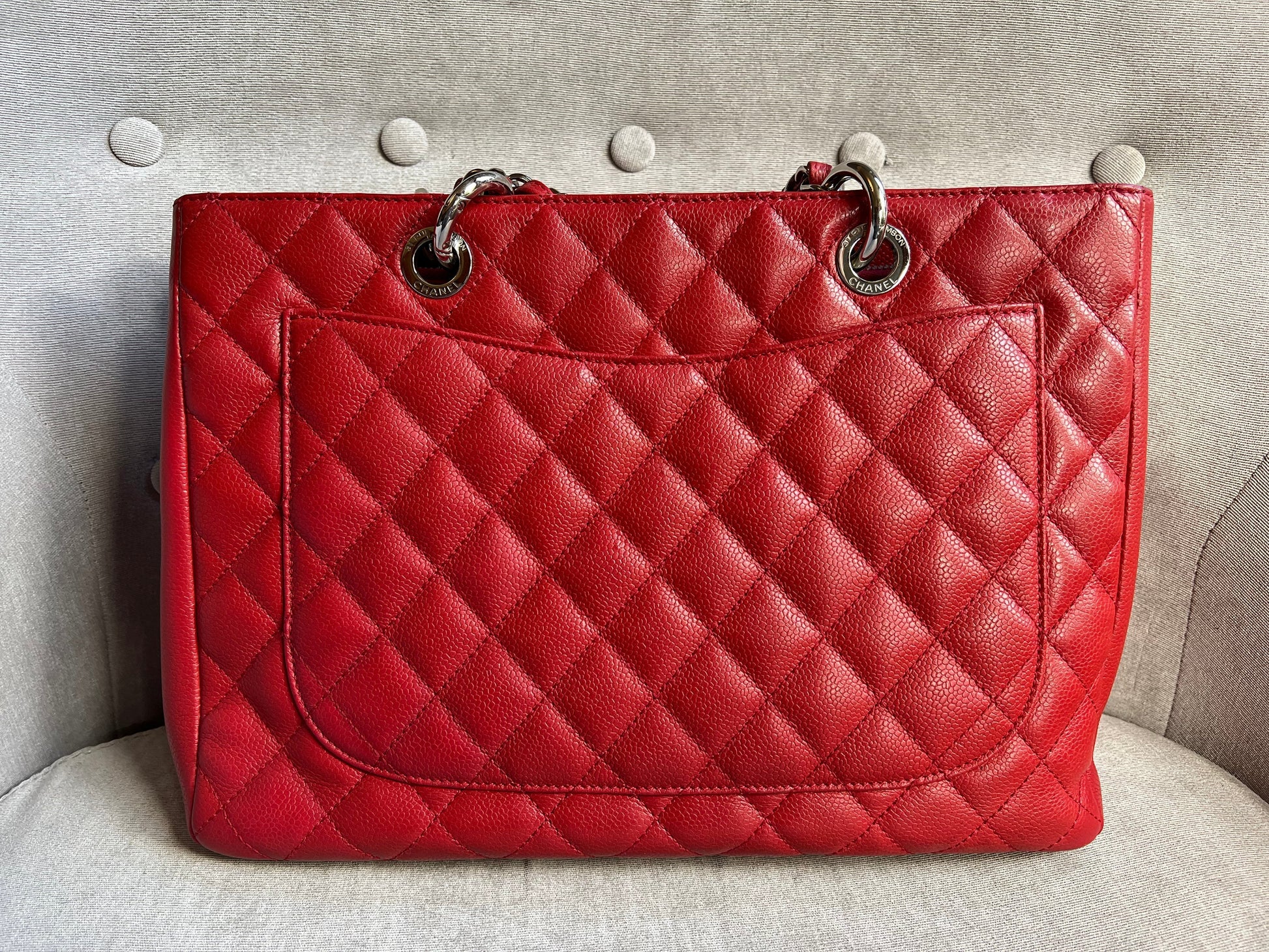 Chanel Red Caviar Grand Shopper Tote (GST) - 11