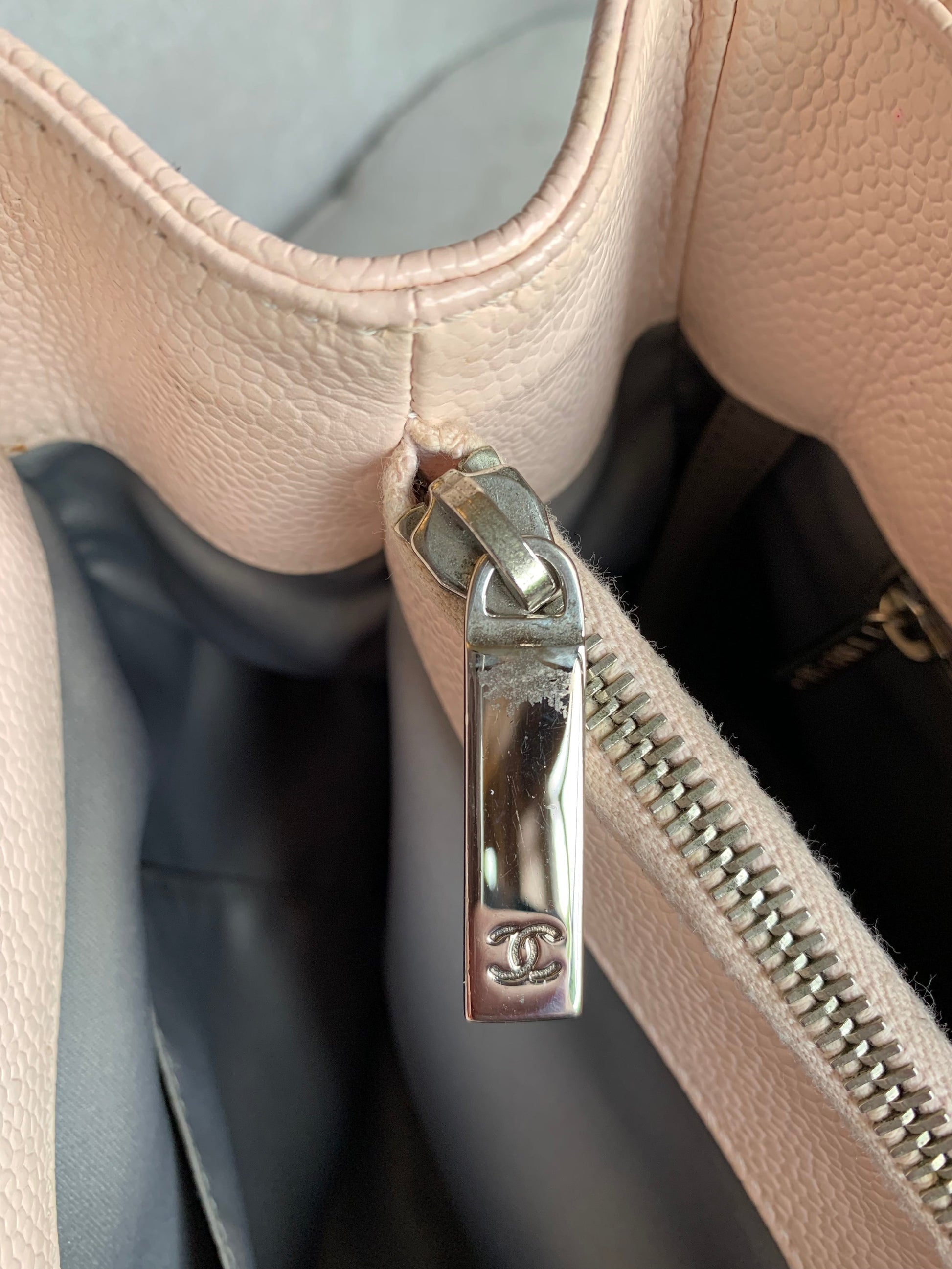 Chanel Light Pink Caviar Grand Shopper Tote with silver hardware (GST) - 29