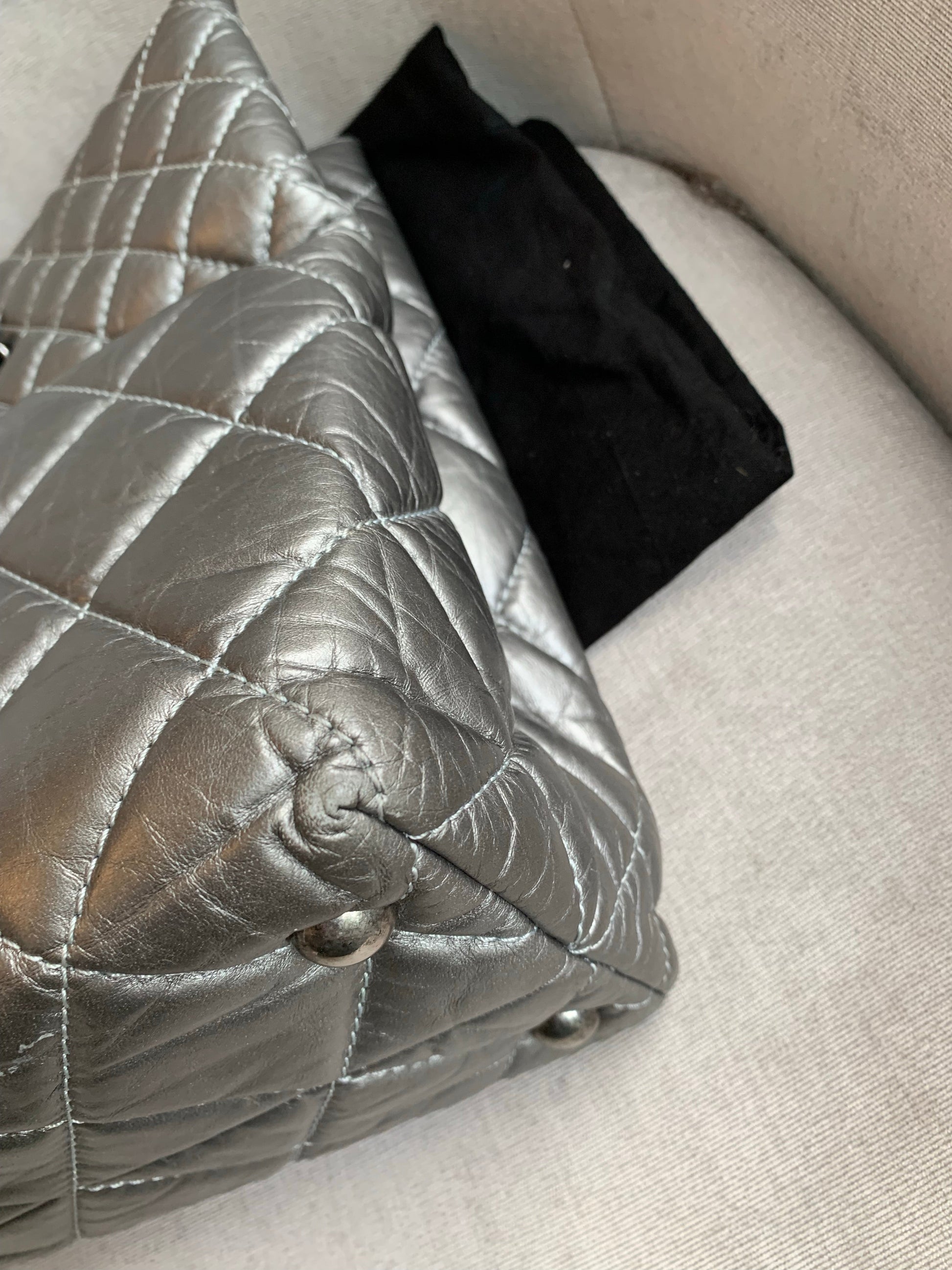 Chanel Large 2.55 Silver Grey Reissue Chain Tote - 20