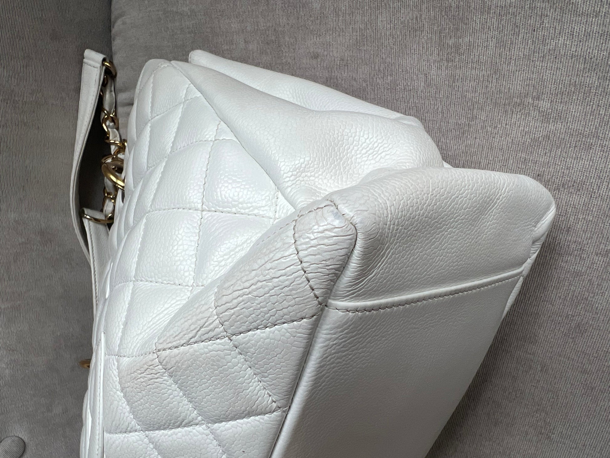 Chanel White Caviar Grand Shopper Tote (GST) - 17