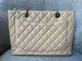 Chanel Beige Caviar Grand Shopper Tote with gold hardware (GST) - 13