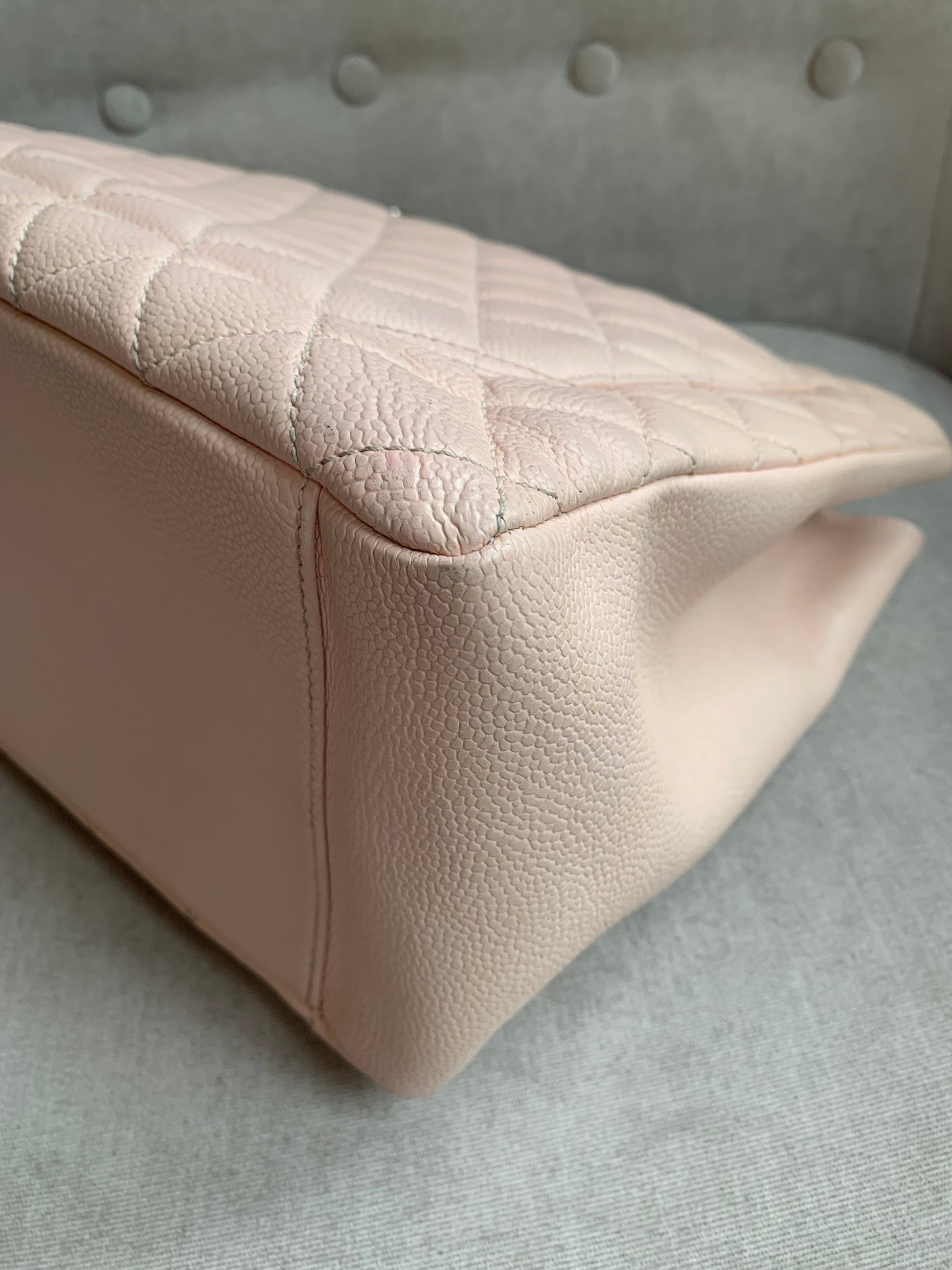 Chanel Light Pink Caviar Grand Shopper Tote with silver hardware (GST) - 21
