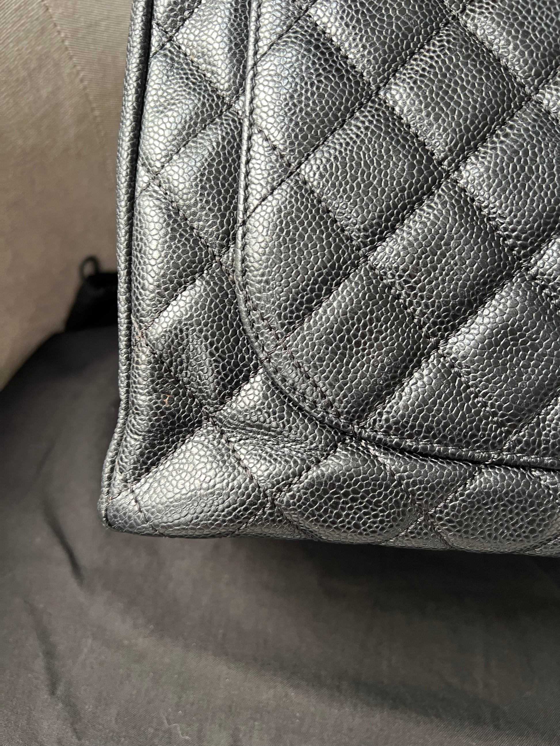 Chanel Black Caviar Grand Shopper Tote Gold Hardware (GST) - 11