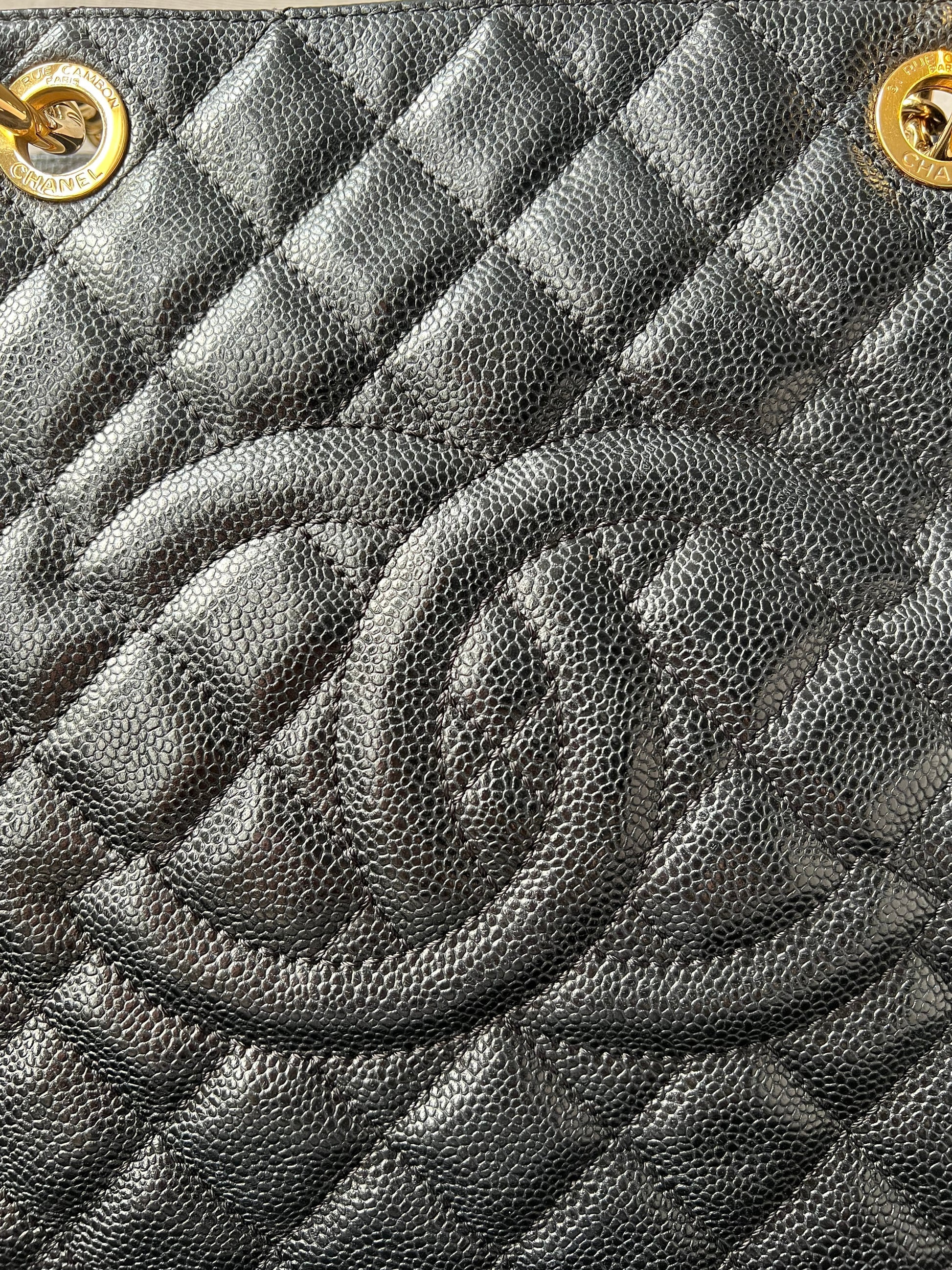 Chanel Black Caviar Grand Shopper Tote Gold Hardware (GST) - 6