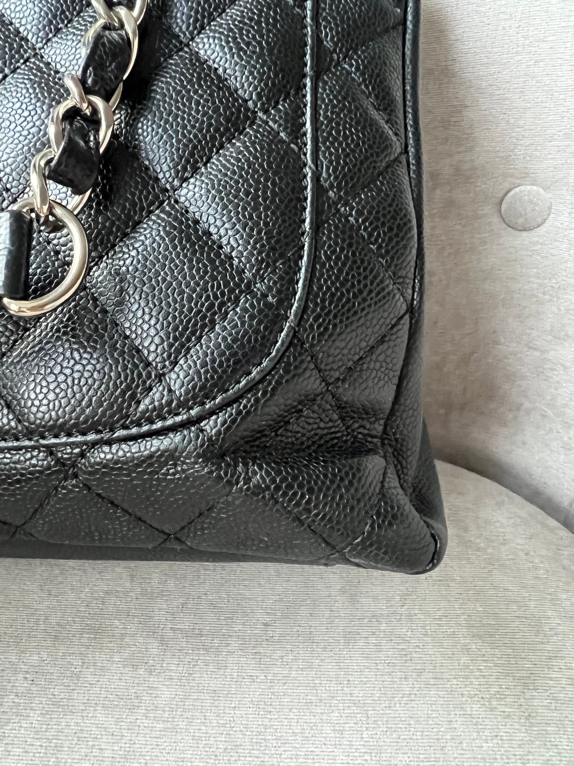 Chanel Black Caviar Grand Shopper Tote (GST) Silver Hardware - 14