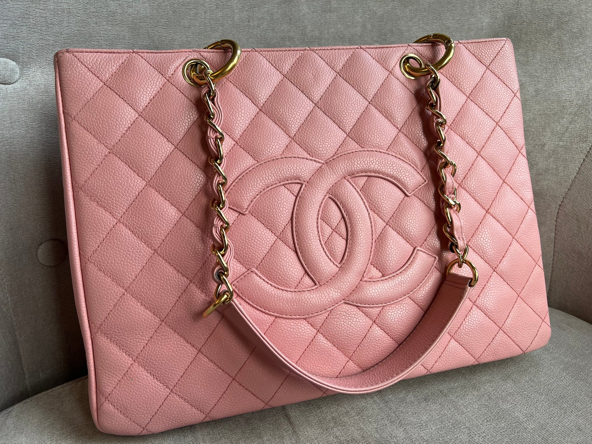 Chanel Pink Caviar Grand Shopper Tote (GST) - 4