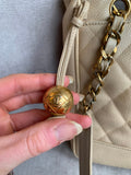 Chanel Vintage Beige Caviar Chain Tote - 7