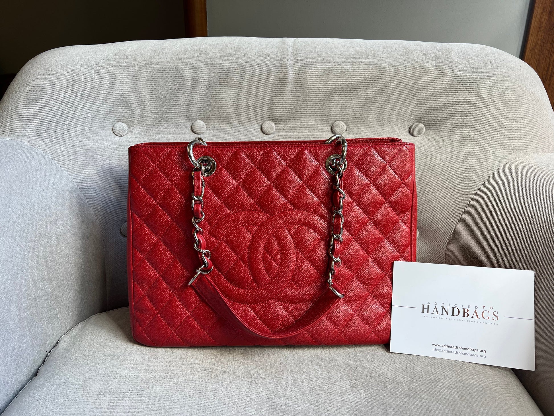 Chanel Red Caviar Grand Shopper Tote (GST) - 26