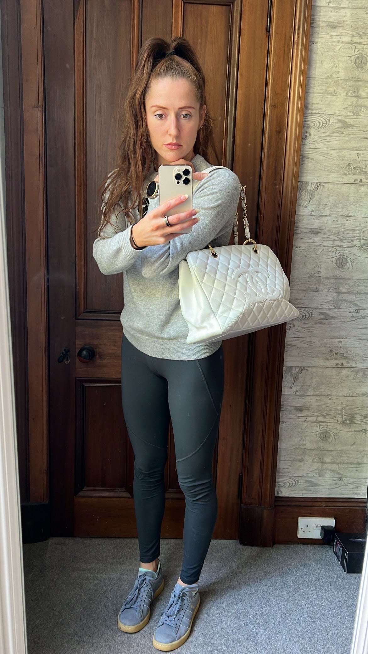 Chanel White Caviar Grand Shopper Tote (GST) - 2