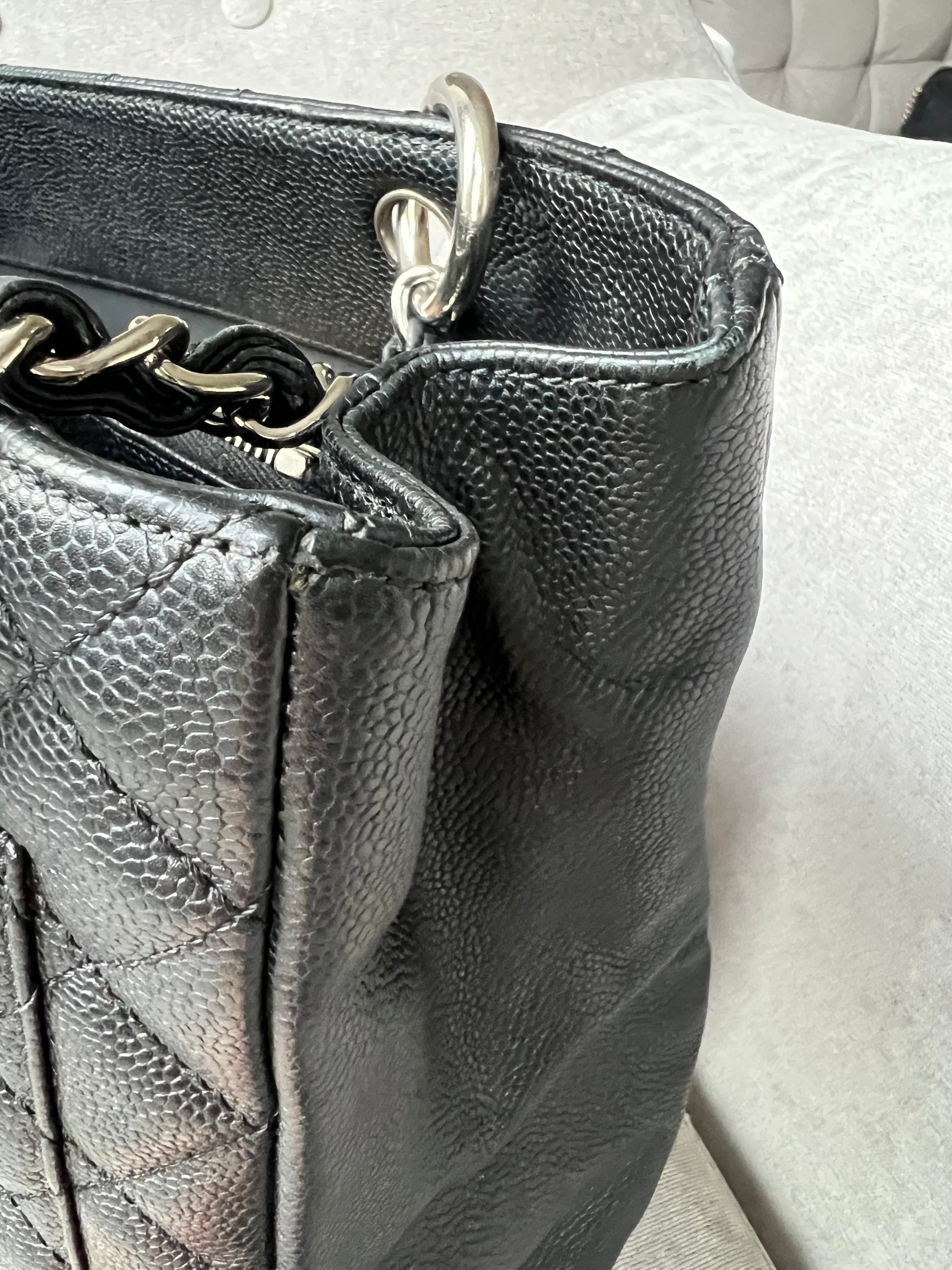 Chanel Black Caviar Grand Shopper Tote (GST) Silver Hardware - 9