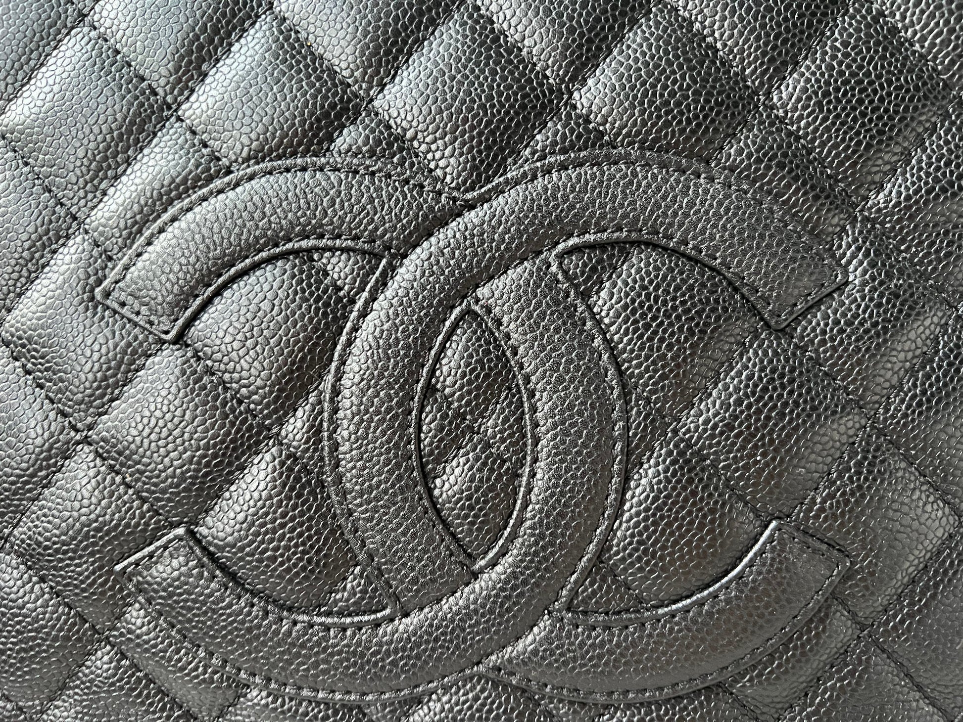 Chanel Black Caviar Grand Shopper Tote (GST) Silver Hardware - 6