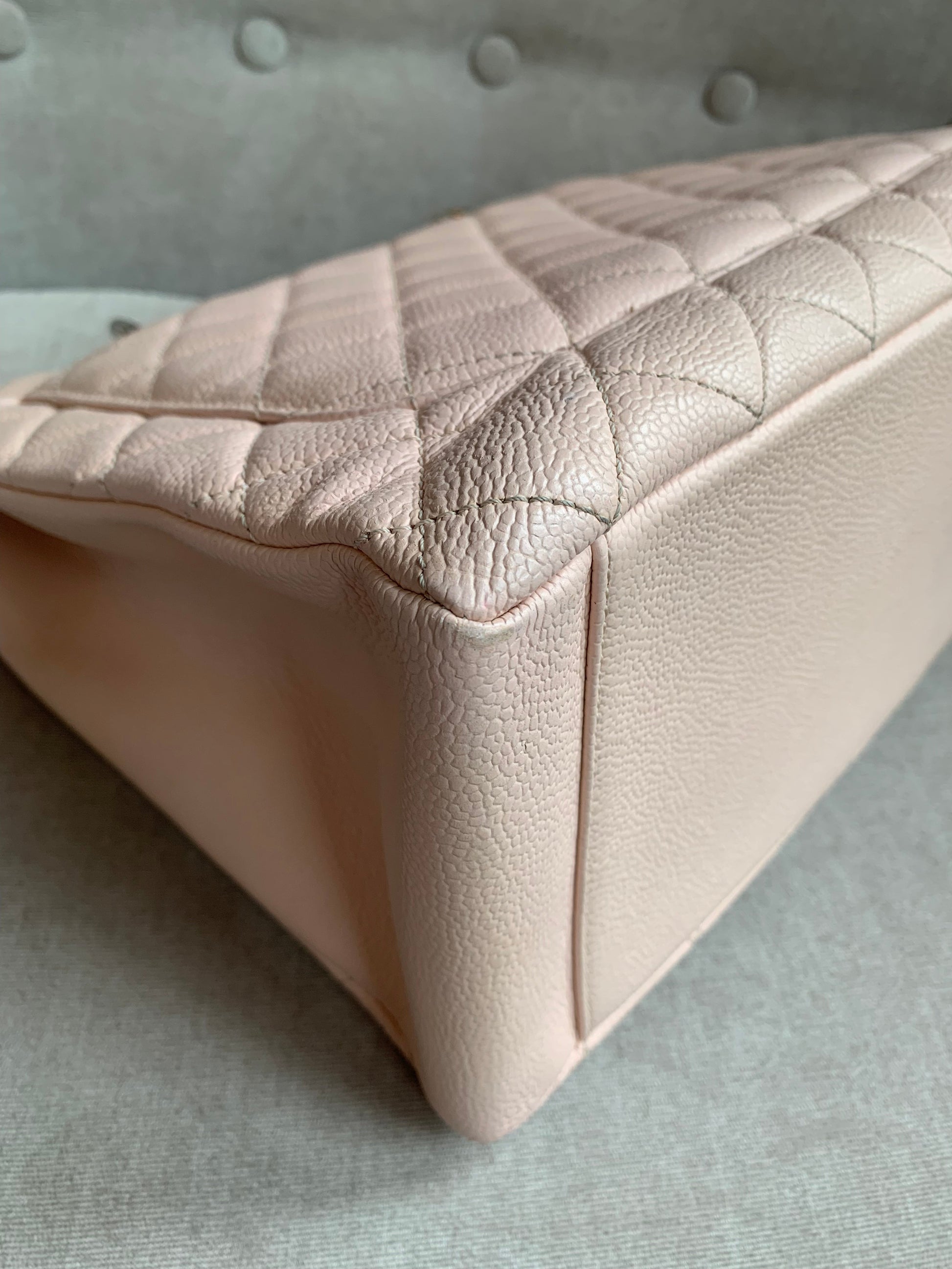 Chanel Light Pink Caviar Grand Shopper Tote with silver hardware (GST) - 19