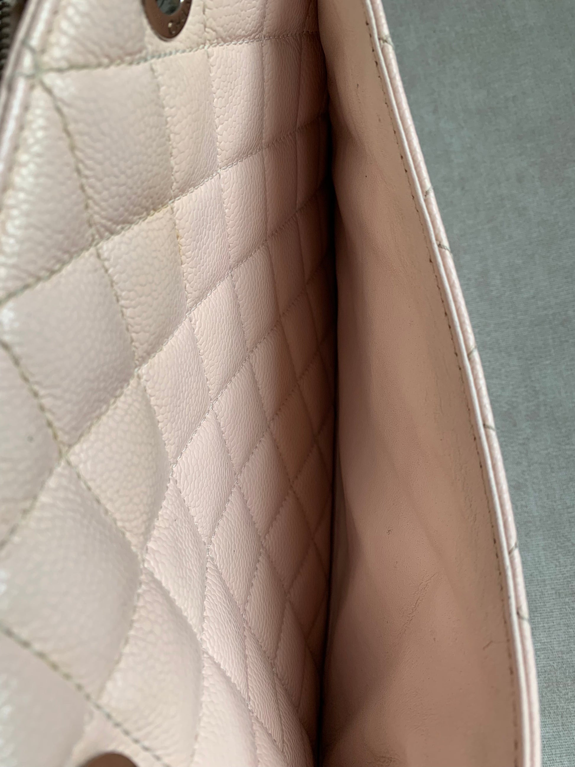 Chanel Light Pink Caviar Grand Shopper Tote with silver hardware (GST) - 14