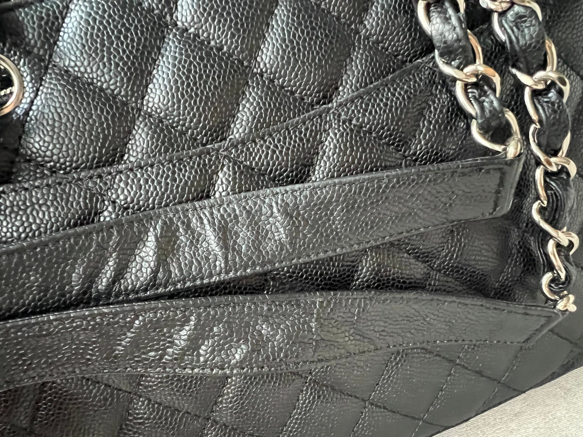 Chanel Black Caviar Grand Shopper Tote (GST) Silver Hardware - 15