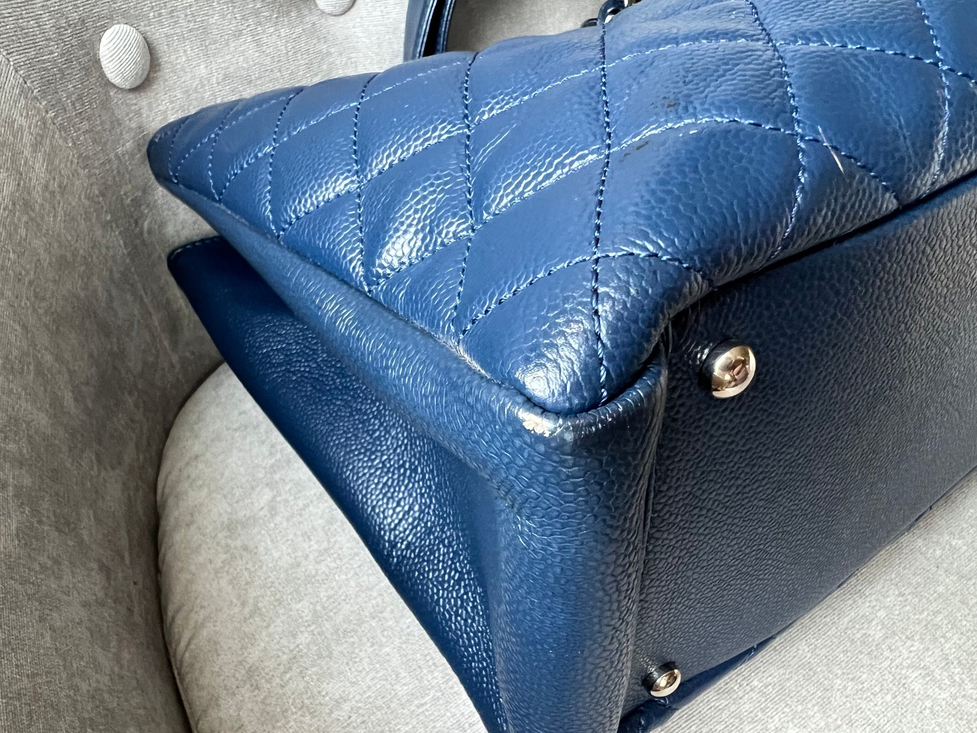 Chanel XL Dark Blue Caviar Grand Shopper Tote (GST) - 20