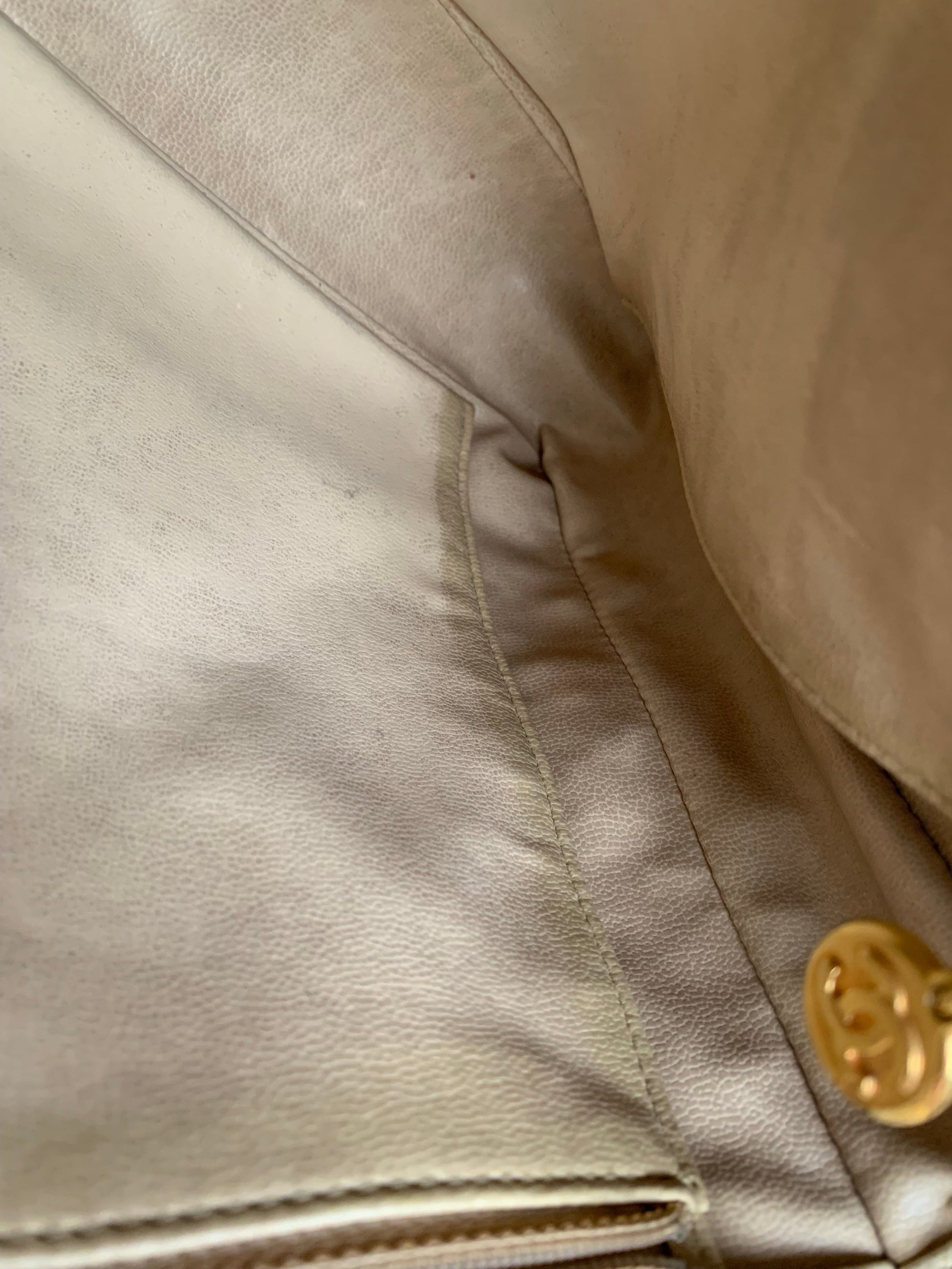 Chanel Vintage Beige Caviar Chain Tote - 27