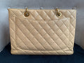 Chanel Beige Caviar Grand Shopper Tote with gold hardware (GST) - 10