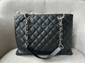 Chanel Black Caviar Grand Shopper Tote (GST) Silver Hardware - 10