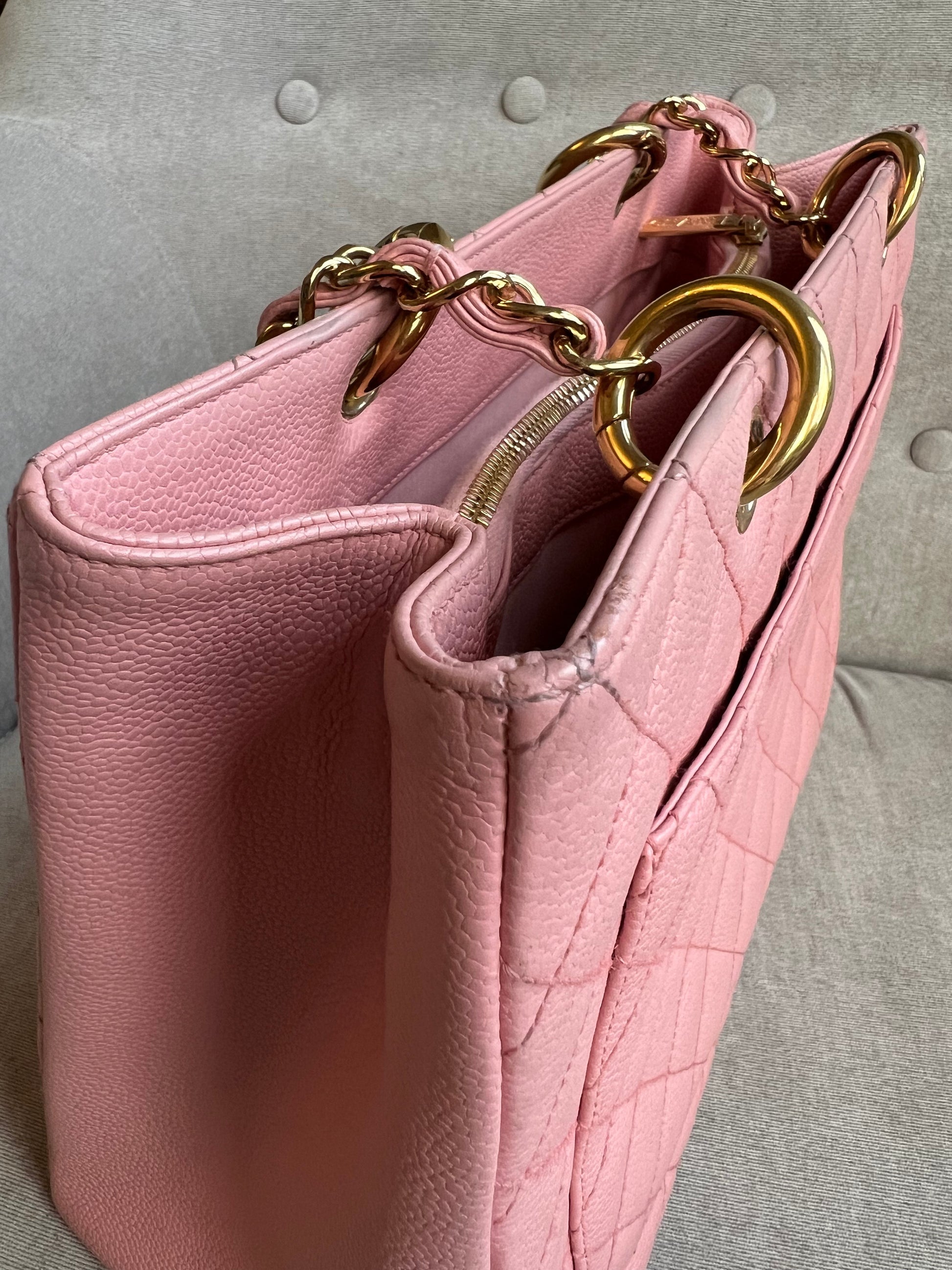 Chanel Pink Caviar Grand Shopper Tote (GST) - 12