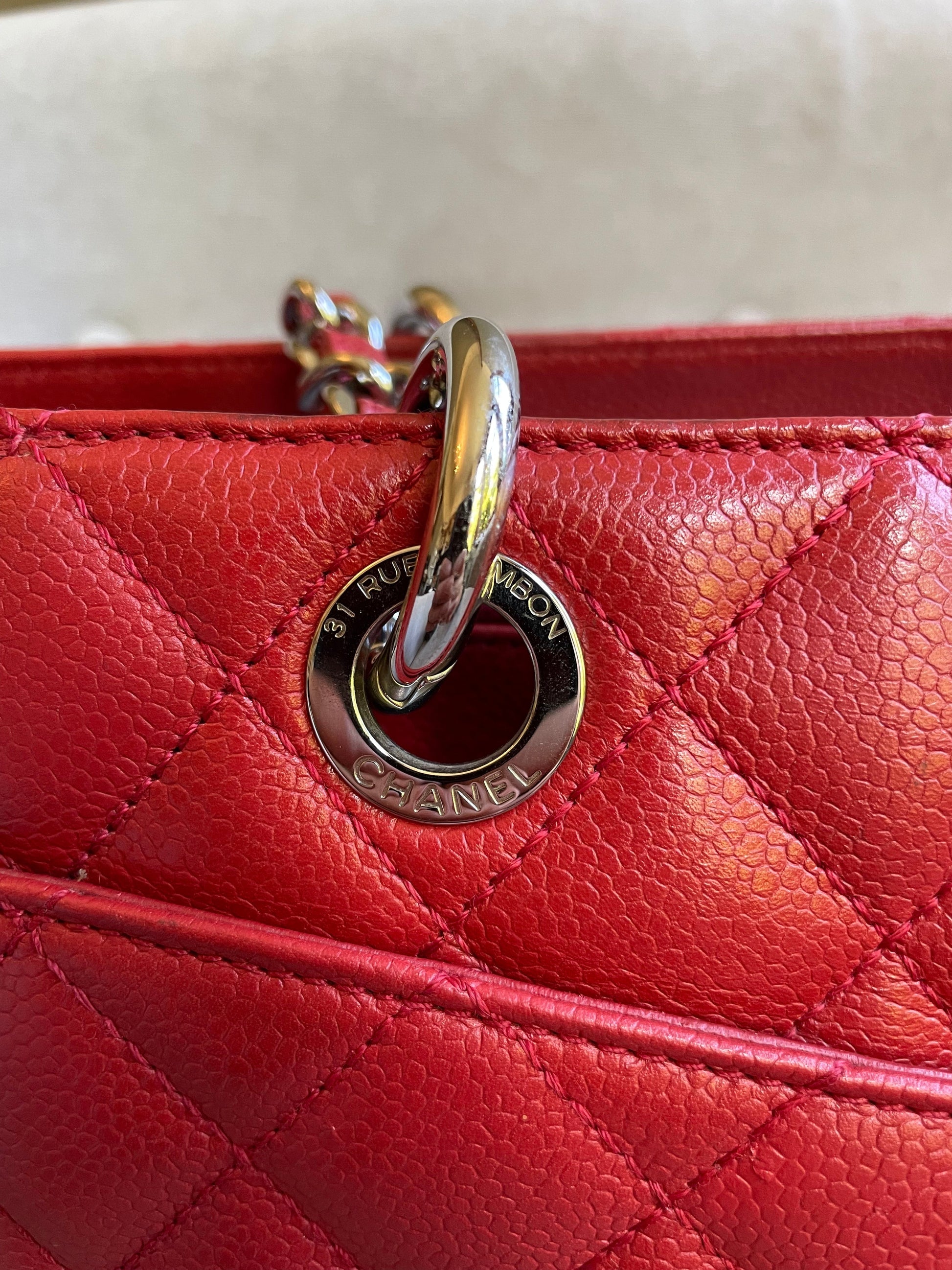 Chanel Red Caviar Grand Shopper Tote (GST) - 11