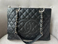 Chanel Black Caviar Grand Shopper Tote (GST) Silver Hardware - 3