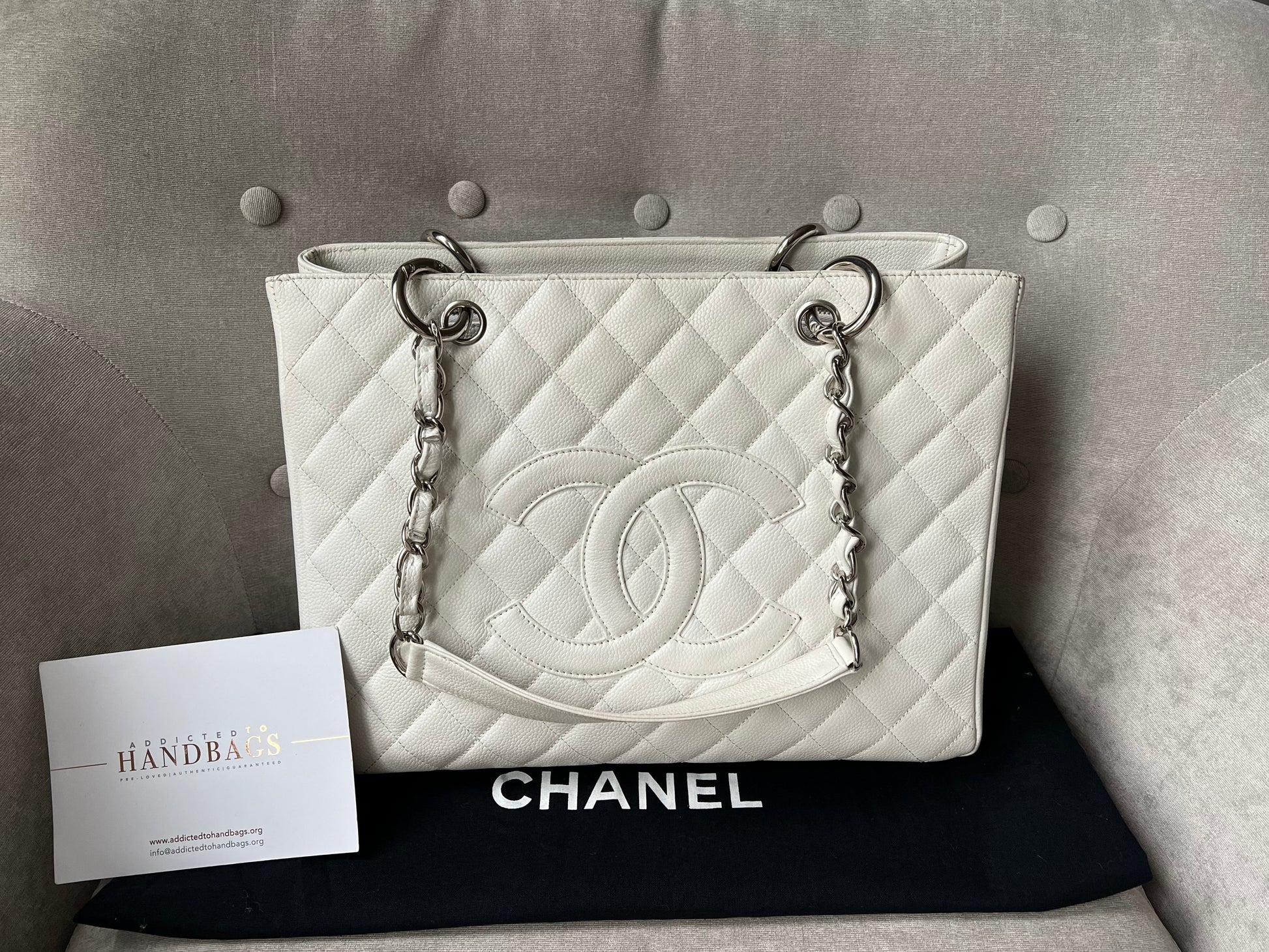 Chanel White Caviar Grand Shopper Tote (GST) - 29
