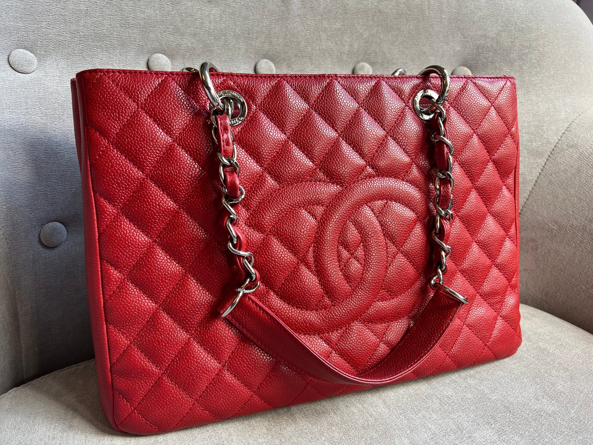 Chanel Red Caviar Grand Shopper Tote (GST) - 6